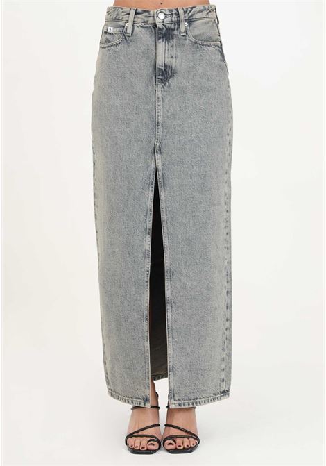 Long women's skirt with medium denim wash CALVIN KLEIN JEANS | J20J2228691A41A4